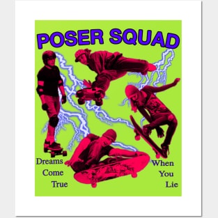 Poser Squad - Incredible Skateboarding Extreme Sports Y2K Era Sk8er Cool Posters and Art